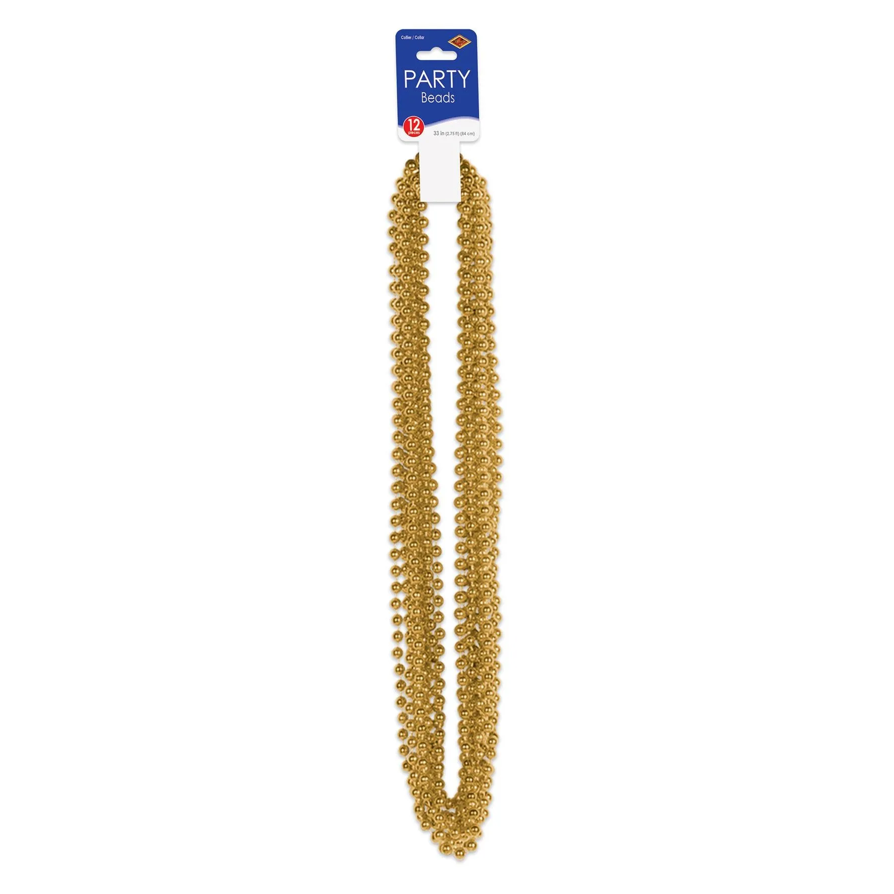 Party Bead Necklaces - Small Round gold (12 per Package)