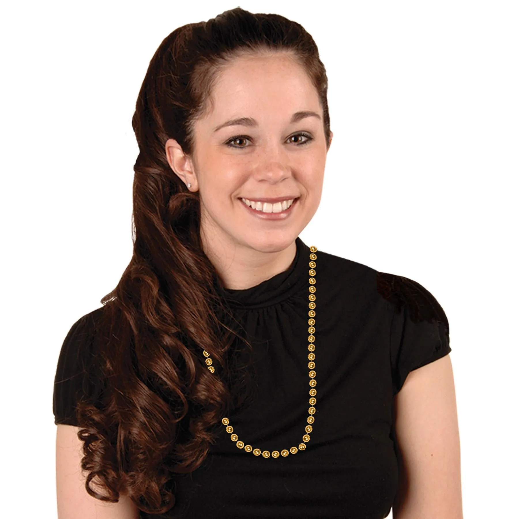 Party Bead Necklaces - Small Round gold (12 per Package)