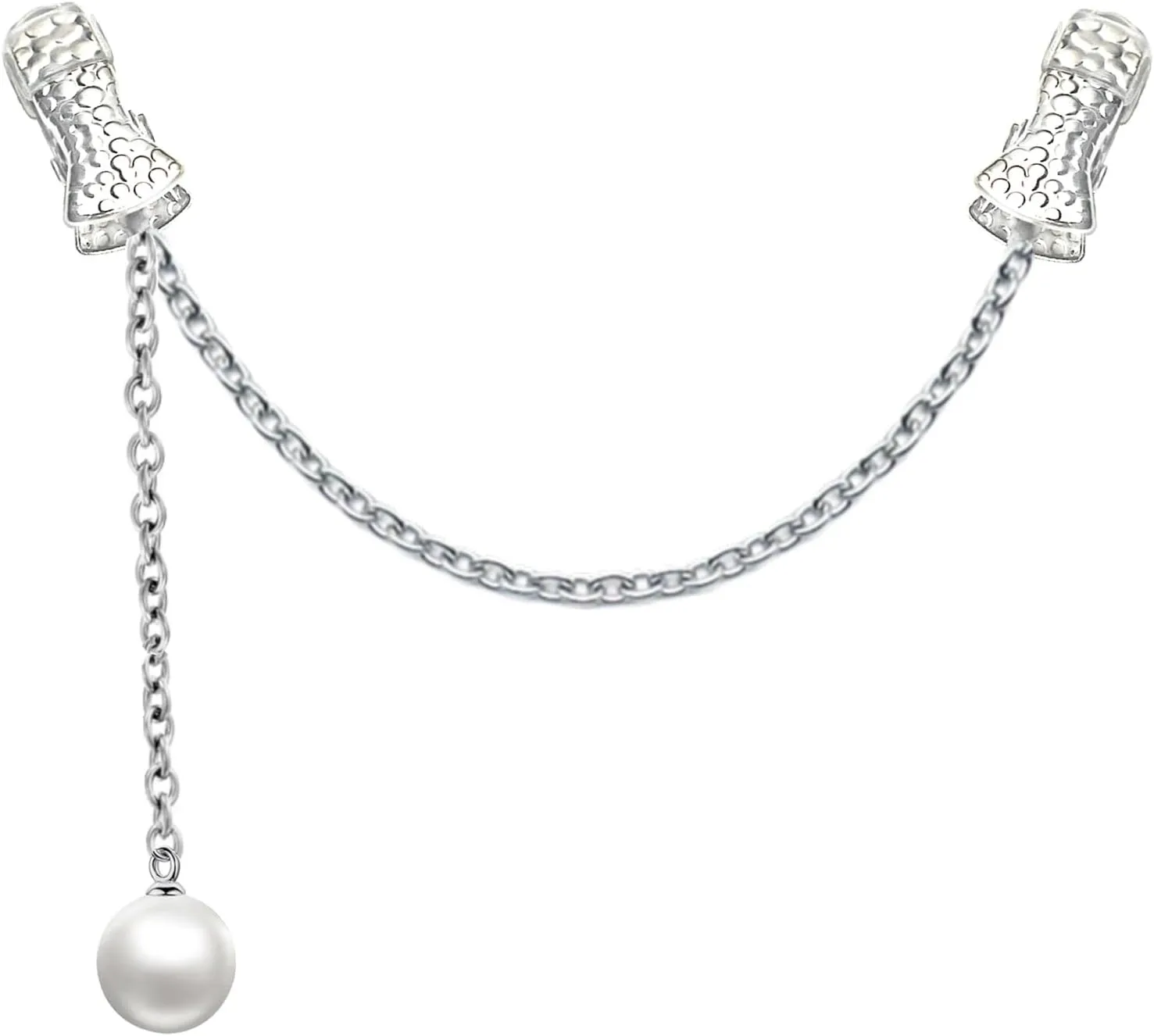 Pearl Chain Sweater Cardigan Clip Women Crystal Shawl Scarf Brooch Dress Clothes Cinch Clip Bell Cloak Cape Clasp