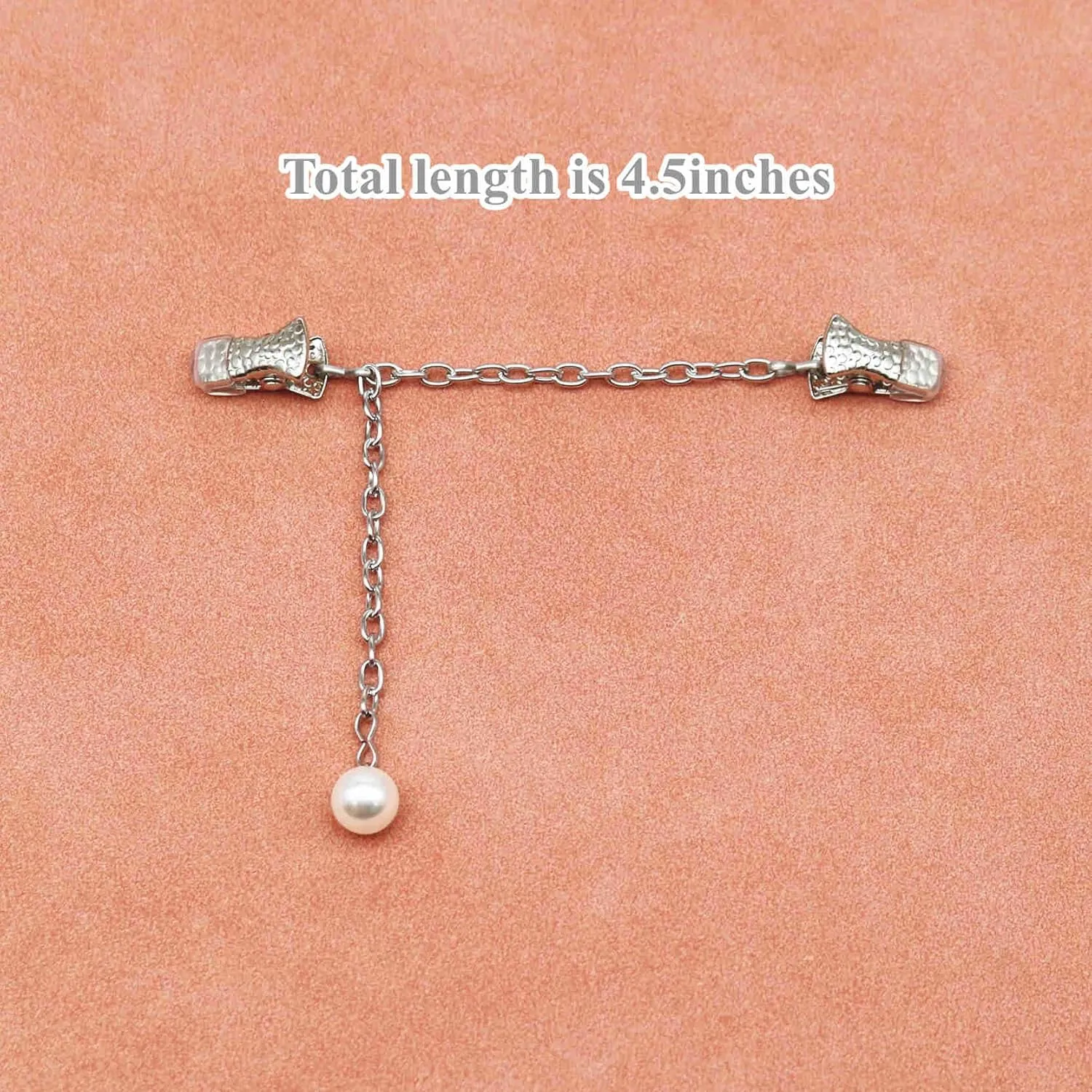Pearl Chain Sweater Cardigan Clip Women Crystal Shawl Scarf Brooch Dress Clothes Cinch Clip Bell Cloak Cape Clasp