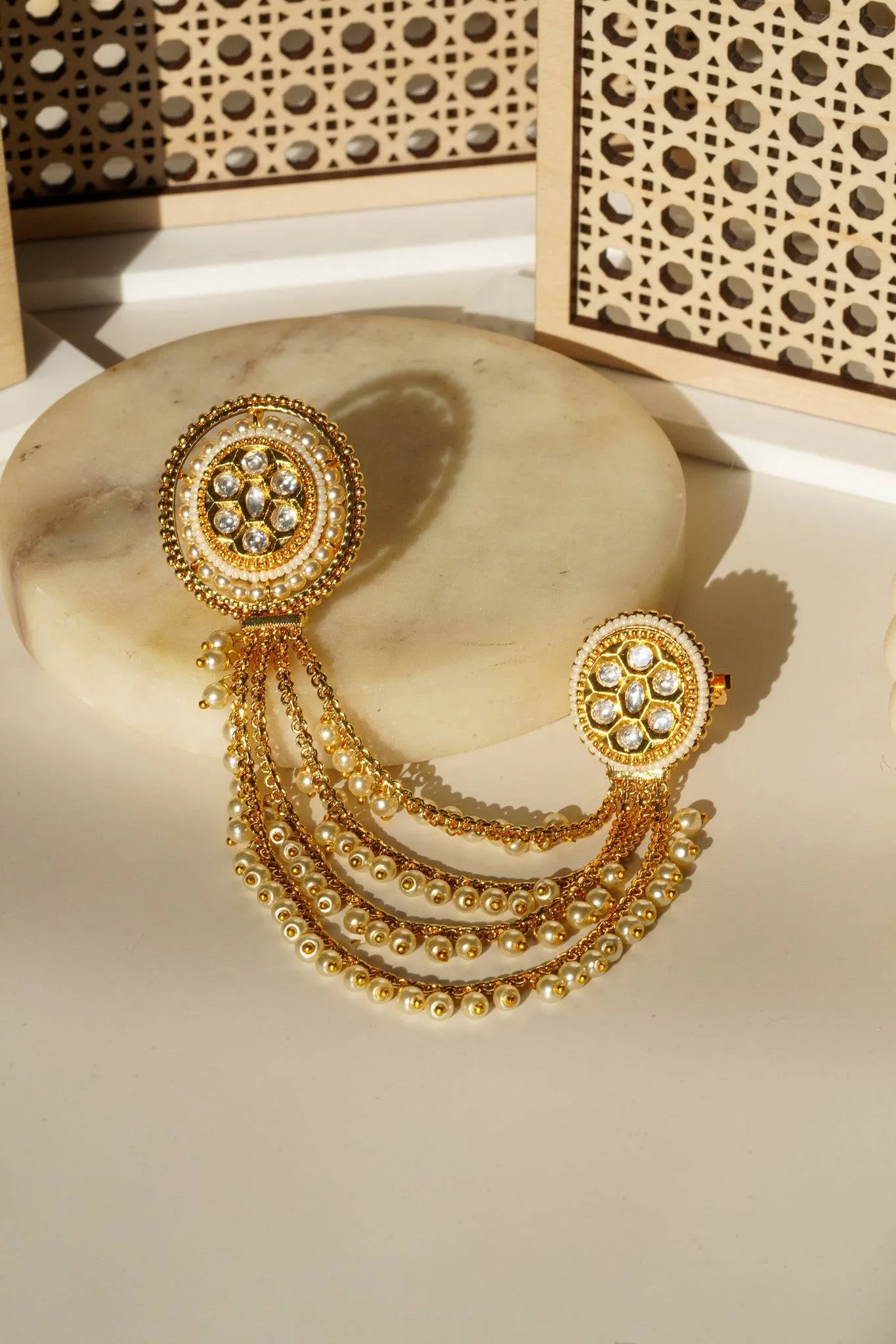 Renu- Chain Linked Double Kundan Ring