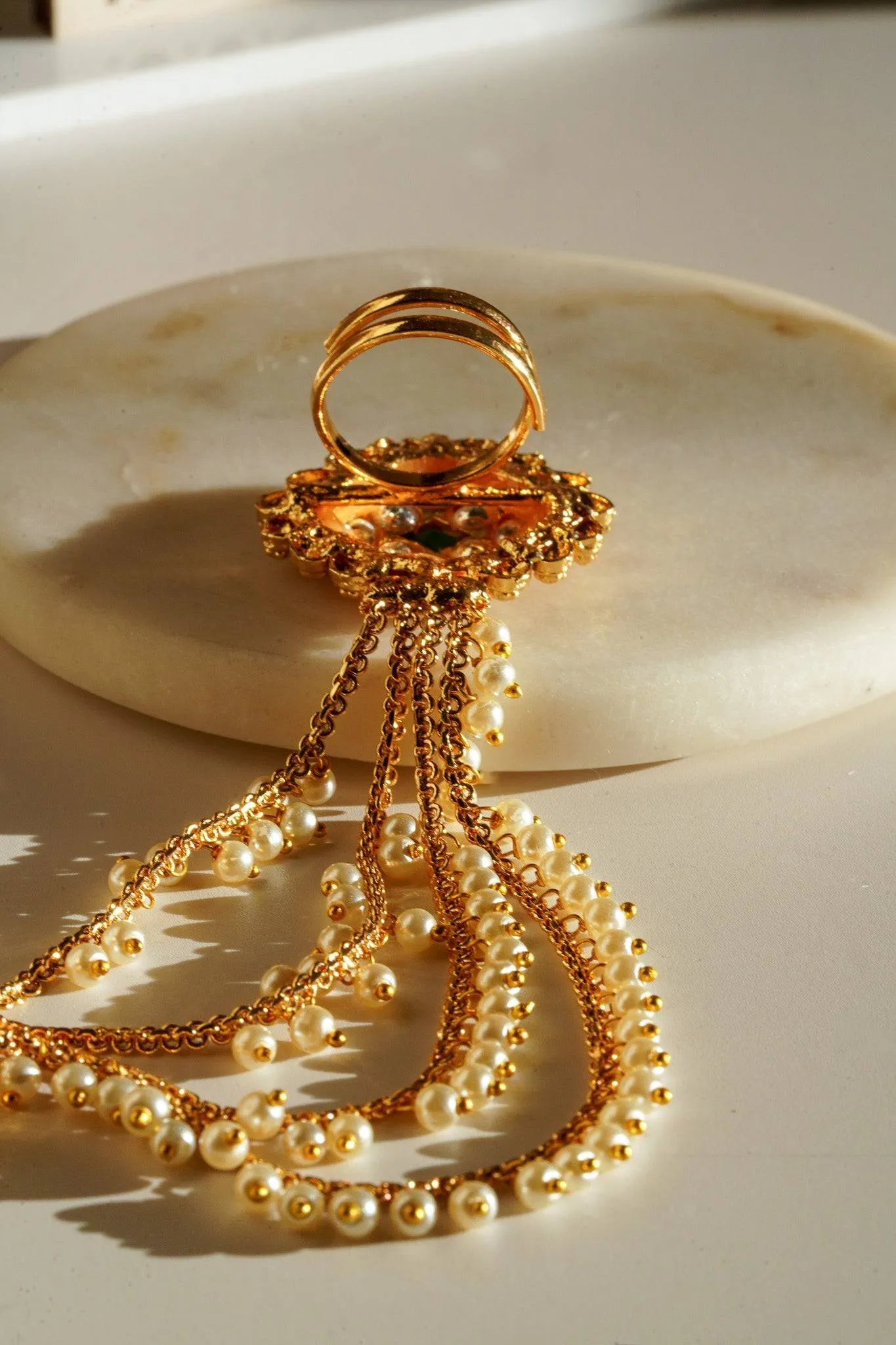 Renu- Chain Linked Double Kundan Ring