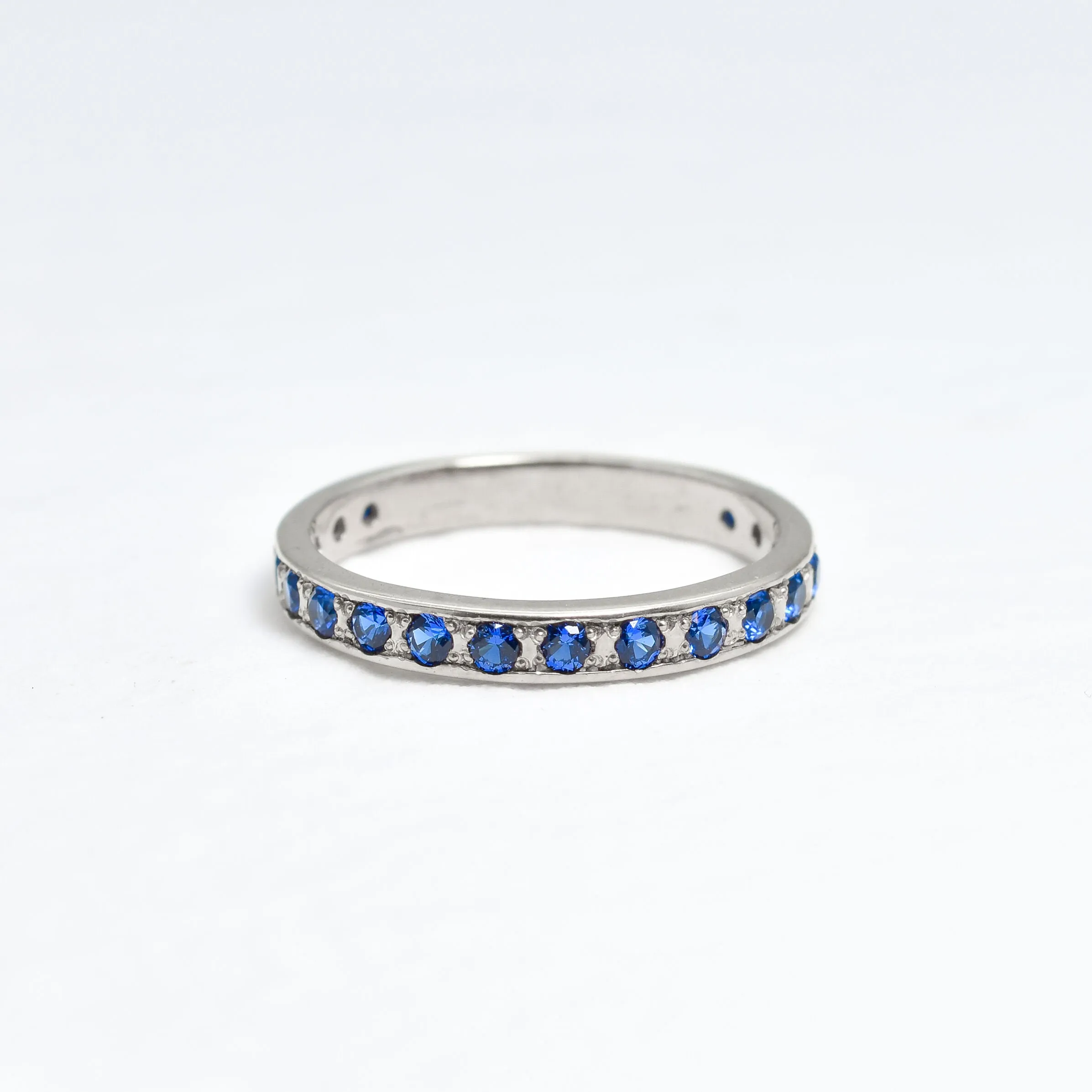 Sapphire Ring - Blue Eternity Band - Dainty Stackable Ring