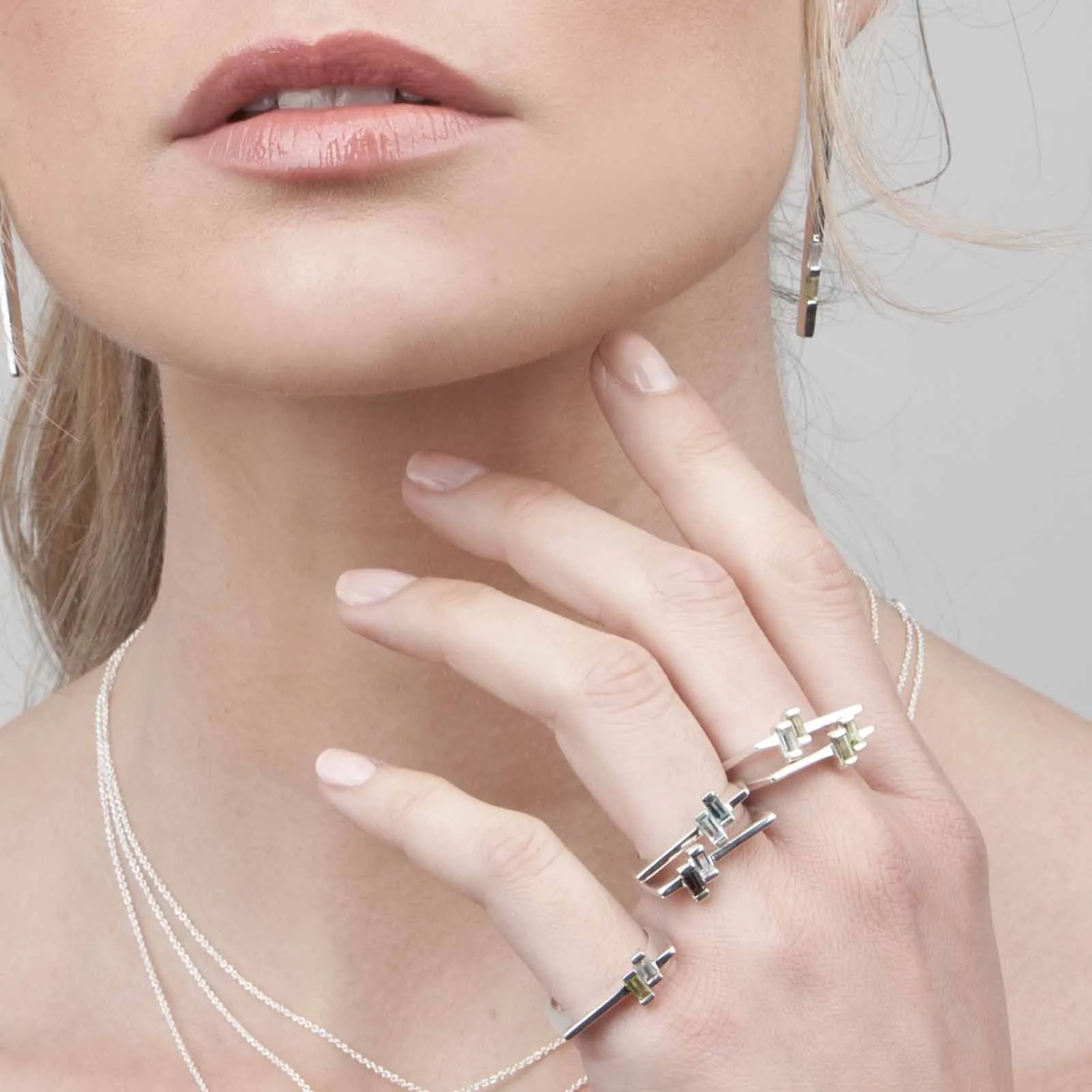 Silver Ring Blue Topaz Anais