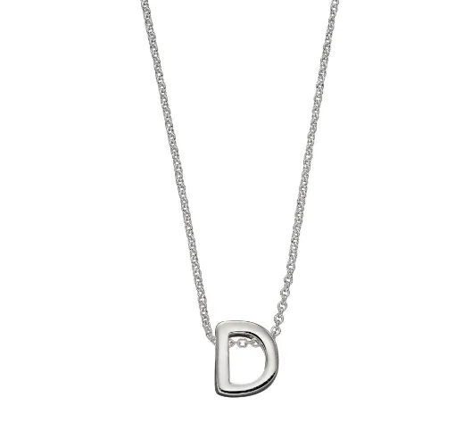 Simple Silver Initial Necklace (A-Z)