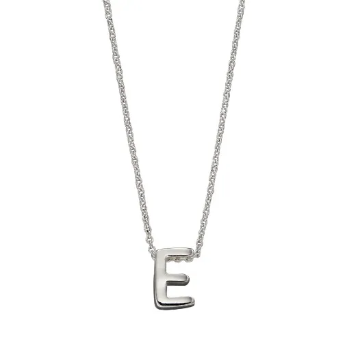 Simple Silver Initial Necklace (A-Z)