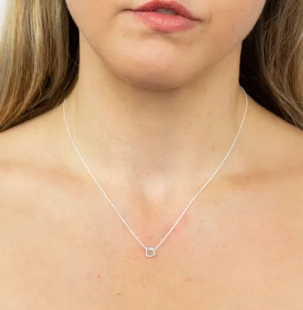 Simple Silver Initial Necklace (A-Z)