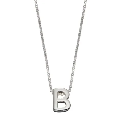 Simple Silver Initial Necklace (A-Z)
