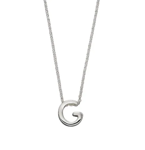 Simple Silver Initial Necklace (A-Z)