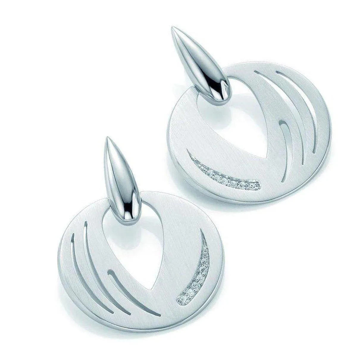 Sterling Silver White Sapphire Earrings - 12/01977