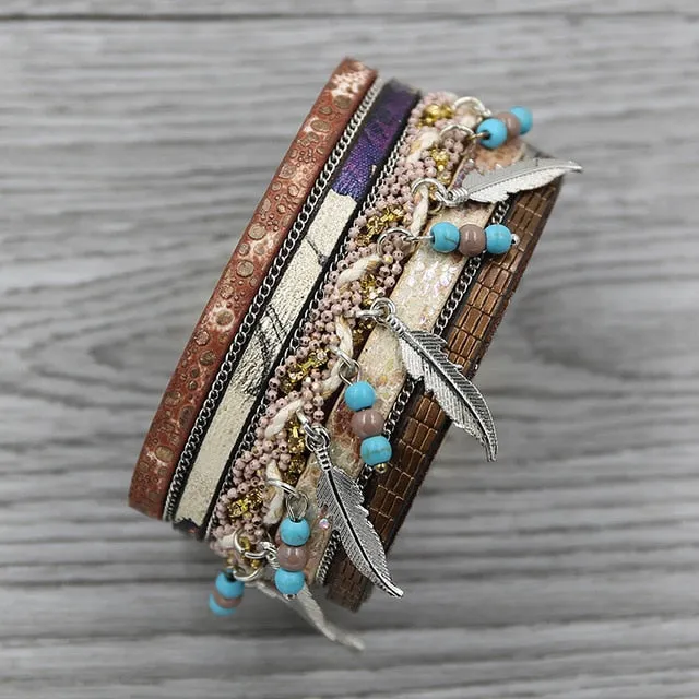 Strathspey green leather bracelet for women | CATICA Couture