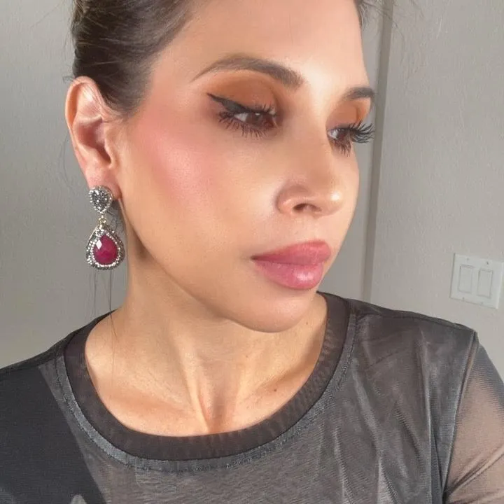 Teardrop Gemstone Crystal Drop Earrings