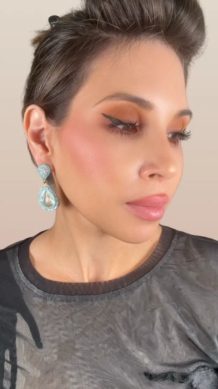 Teardrop Gemstone Crystal Drop Earrings