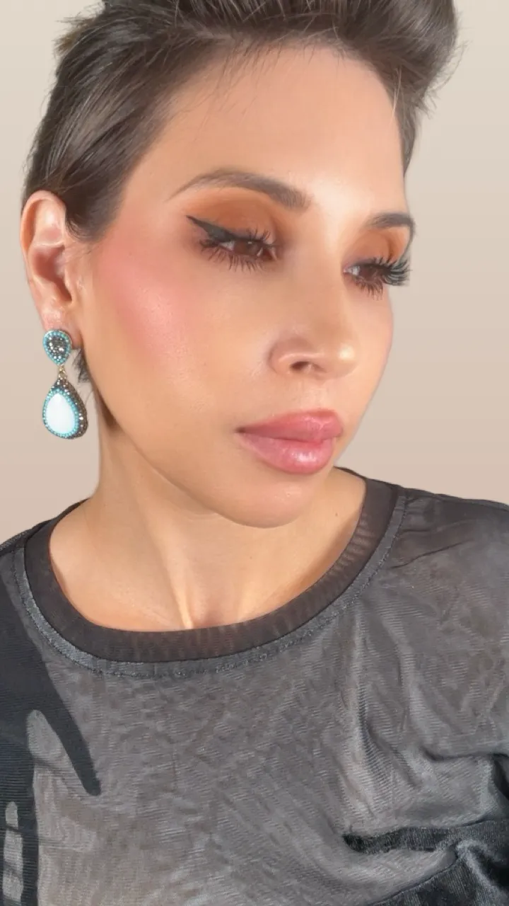 Teardrop Gemstone Crystal Drop Earrings