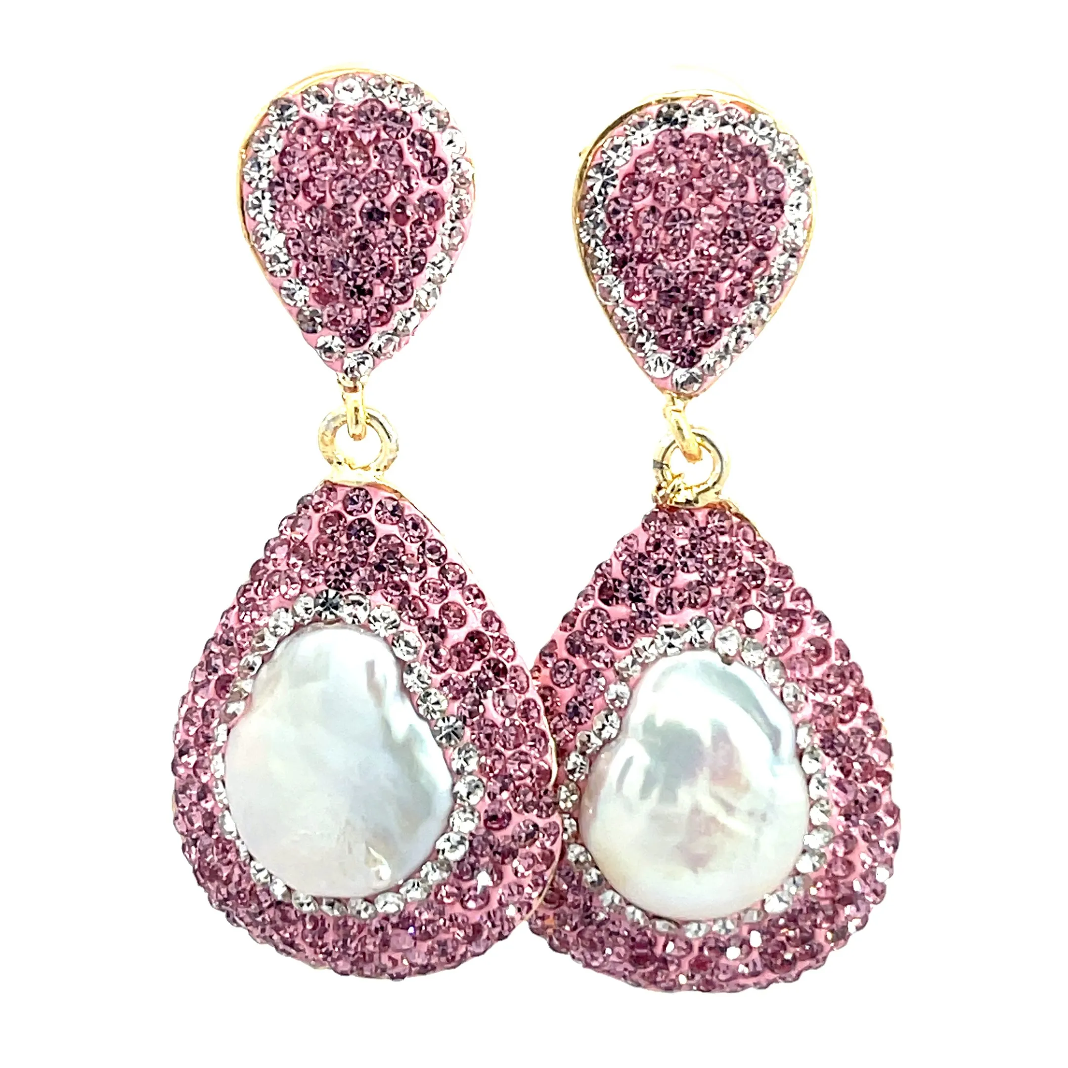 Teardrop Gemstone Crystal Drop Earrings