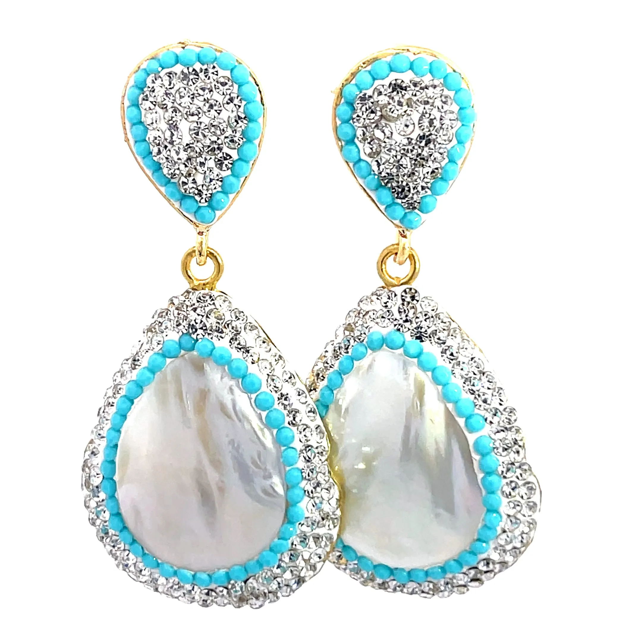 Teardrop Gemstone Crystal Drop Earrings