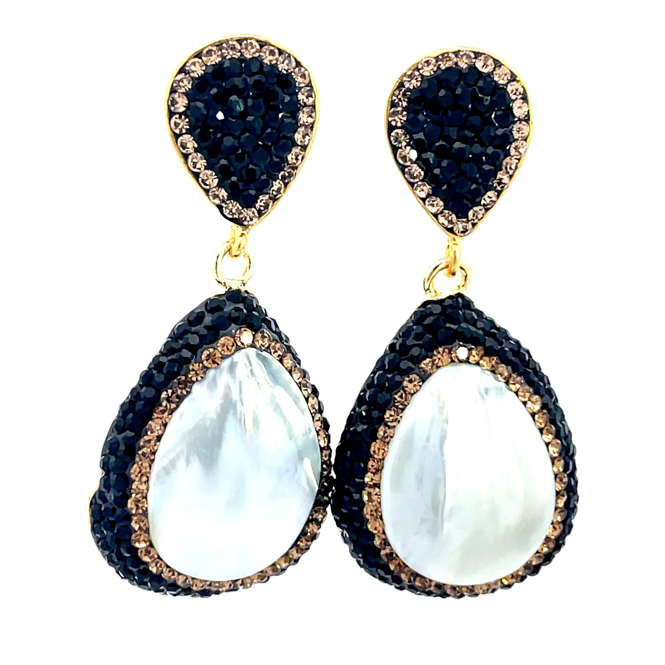 Teardrop Gemstone Crystal Drop Earrings