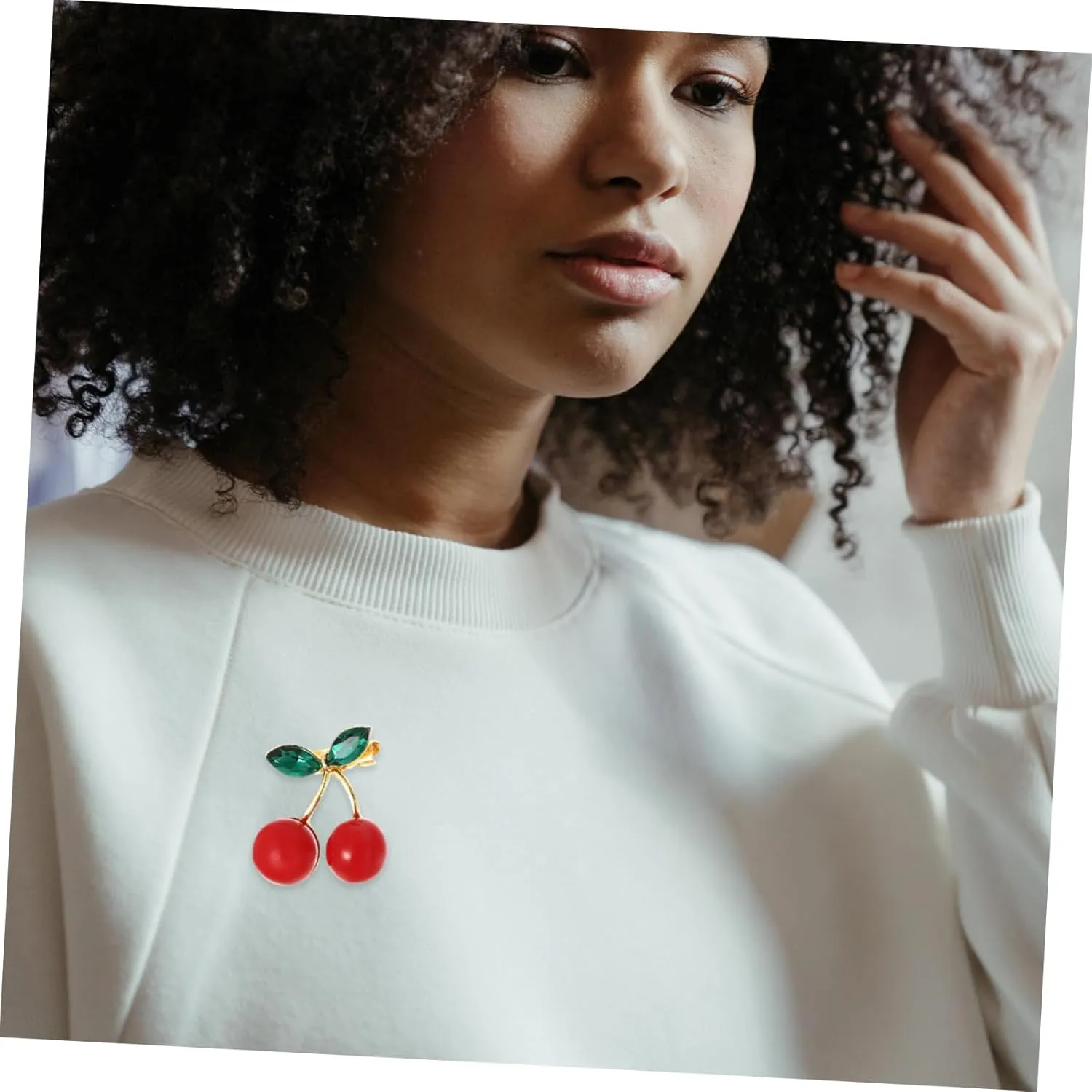 TENDYCOCO 10 Pcs Cherry Brooch Women's Brooches Vintage Brooch Brooches for Women Rhinestone Brooch Clothes