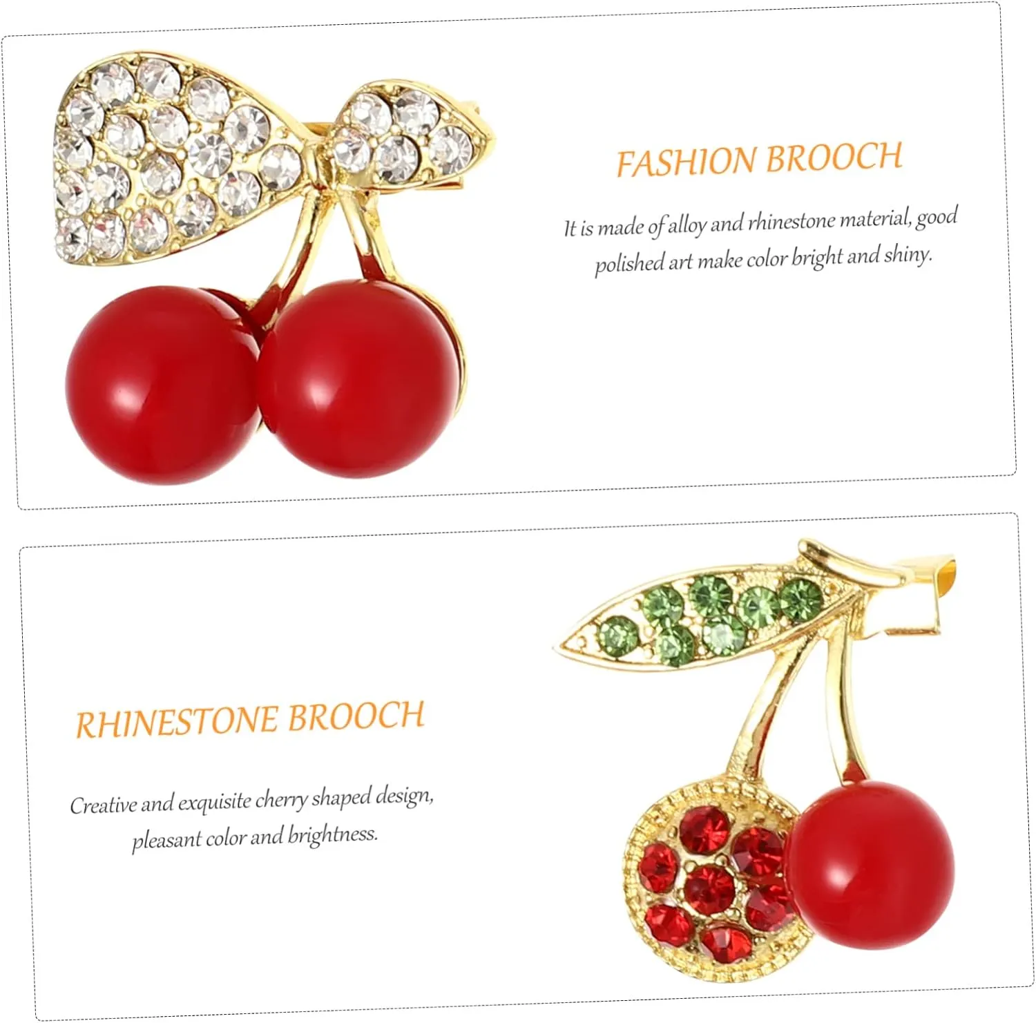TENDYCOCO 10 Pcs Cherry Brooch Women's Brooches Vintage Brooch Brooches for Women Rhinestone Brooch Clothes