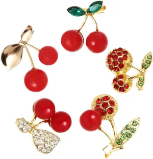 TENDYCOCO 10 Pcs Cherry Brooch Women's Brooches Vintage Brooch Brooches for Women Rhinestone Brooch Clothes