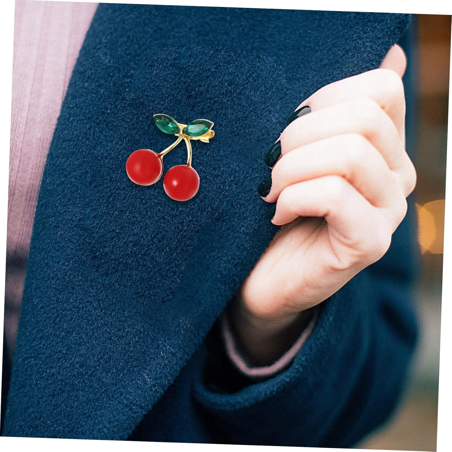 TENDYCOCO 10 Pcs Cherry Brooch Women's Brooches Vintage Brooch Brooches for Women Rhinestone Brooch Clothes