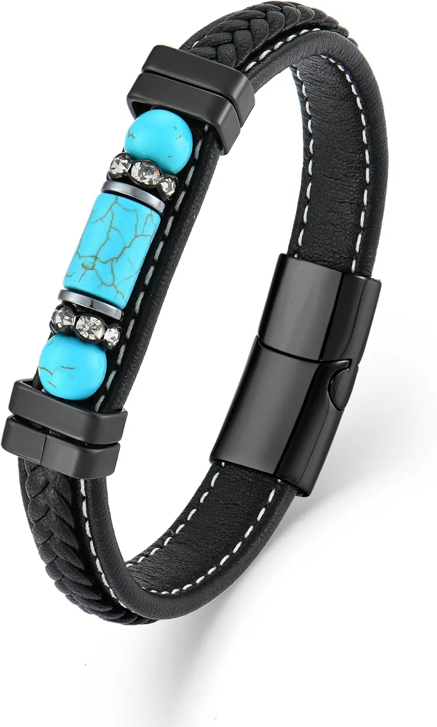 Turquoise Bracelet for Men Leather Men Bracelet