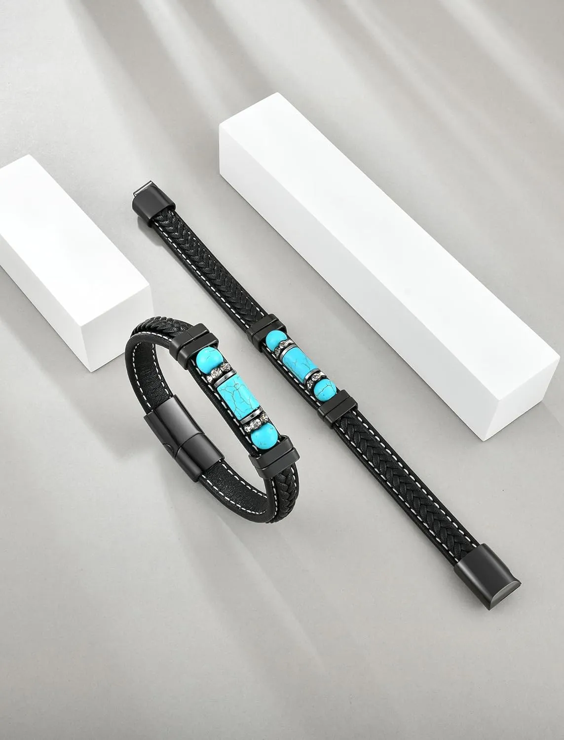 Turquoise Bracelet for Men Leather Men Bracelet