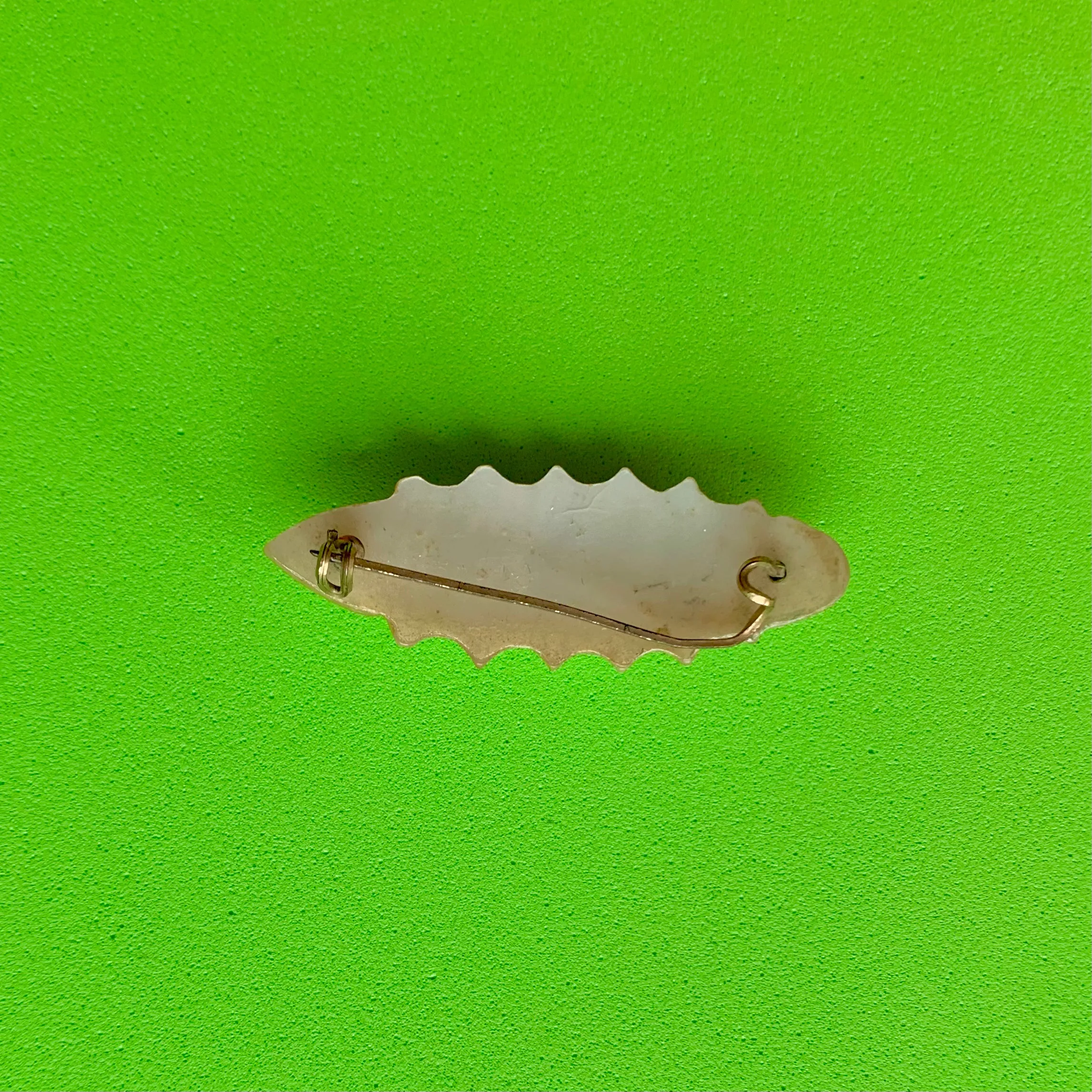 Vintage Gold-Toned "Mother" of Pearl Leaf Brooch