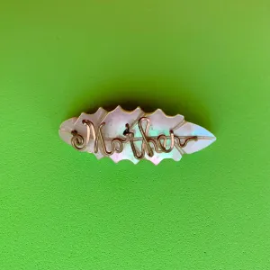Vintage Gold-Toned "Mother" of Pearl Leaf Brooch