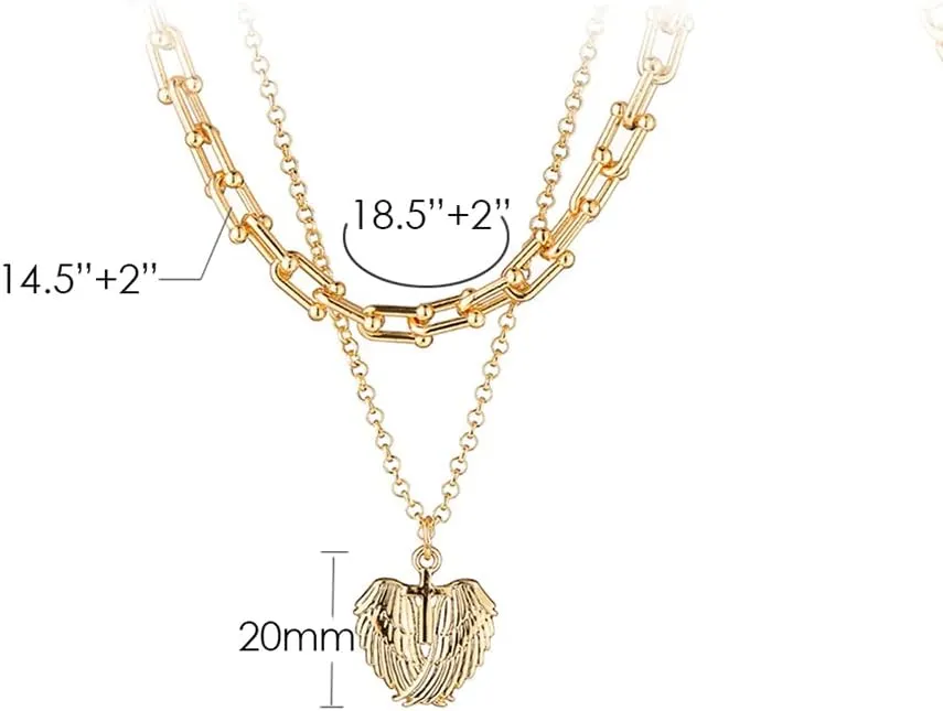wgoud Gold Layered Cross Necklace for Women Girls, 14K Gold Plated Dainty Chain Choker Necklace Personalized Cross Choker Necklaces Jewelry Daughter Sisters Gift